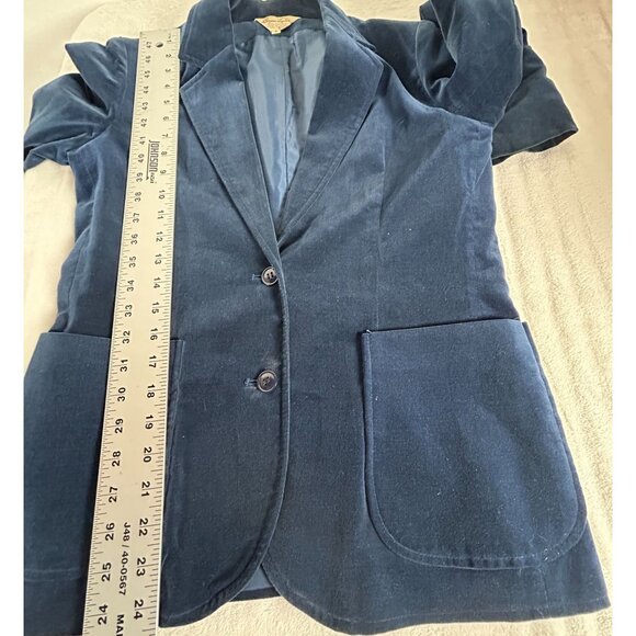 Vintage Dayne Taylor Womens Velvet Blazer 6 Single-Breasted Blue Pockets Japan - Picture 8 of 8
